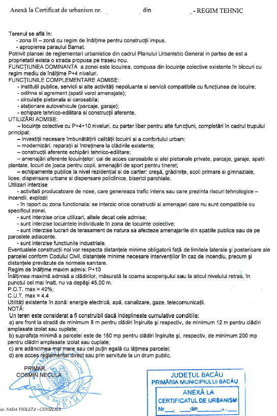 Certificat Urbanism