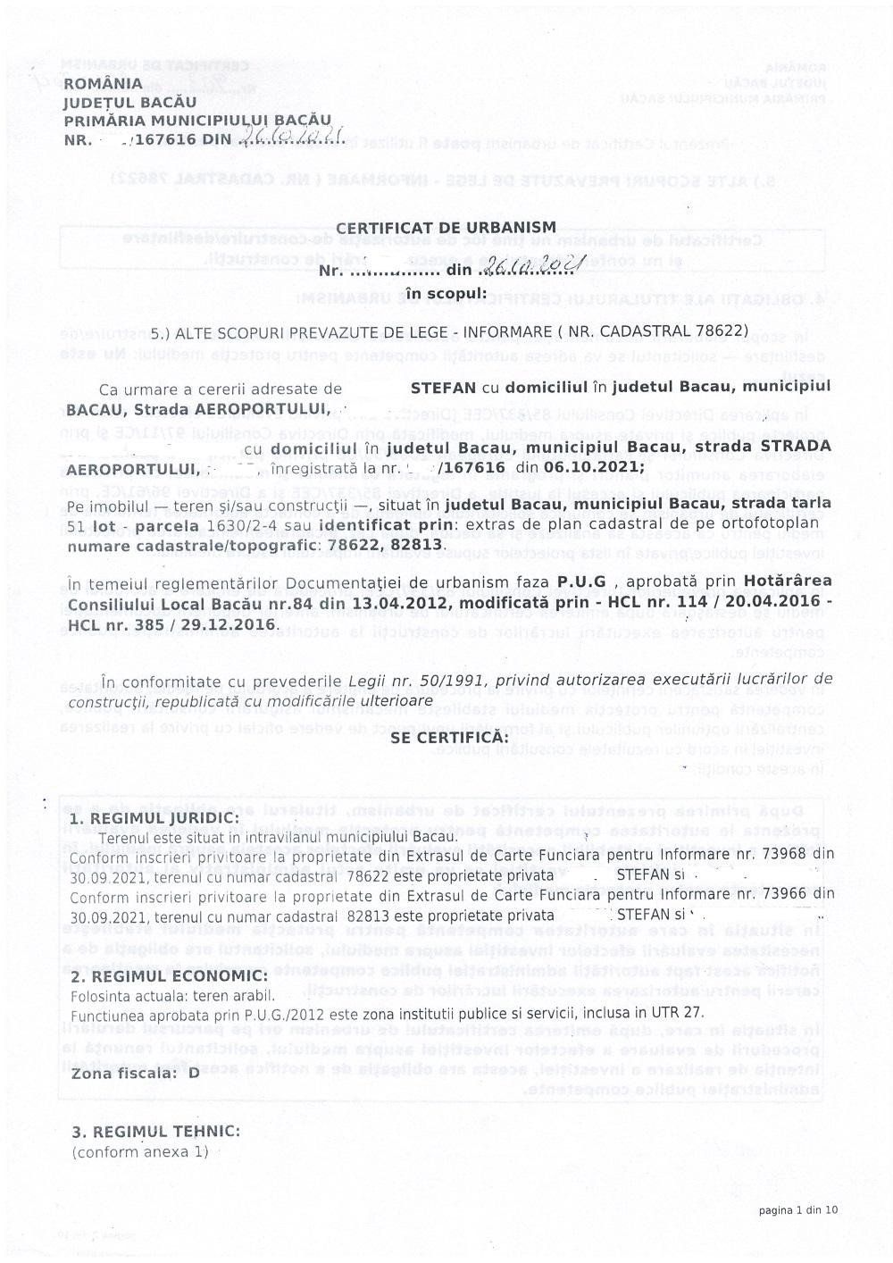 Teren 17000 mp Sarata Bacau